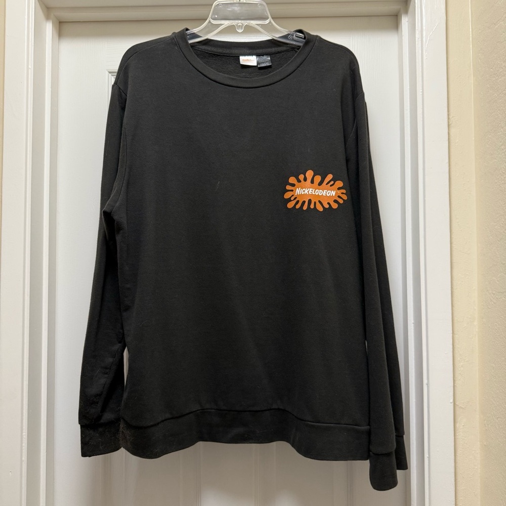 Nickelodeon Black and Orange Crewneck Sweater